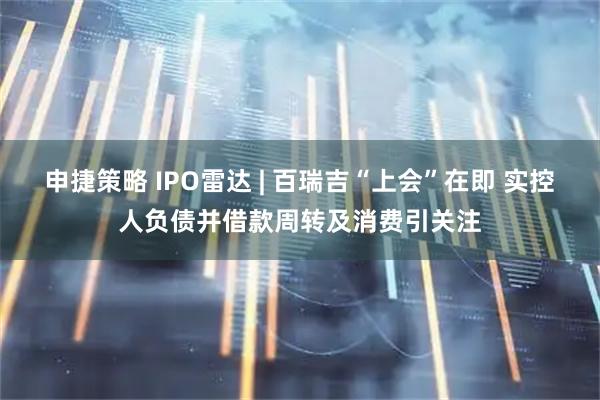 申捷策略 IPO雷达 | 百瑞吉“上会”在即 实控人负债并借款周转及消费引关注
